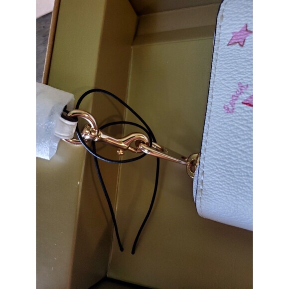 COACH Boxed Long Zip Around Wallet With Disco Star Print Chalk Multi C7351 NWT - Picture 4 of 8